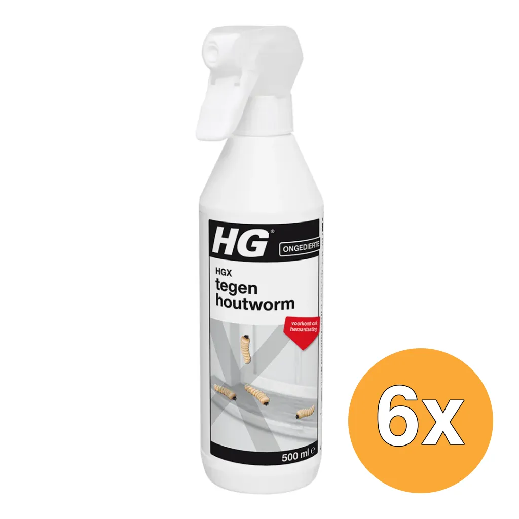 6x HG X Tegen Houtworm (500 ml)