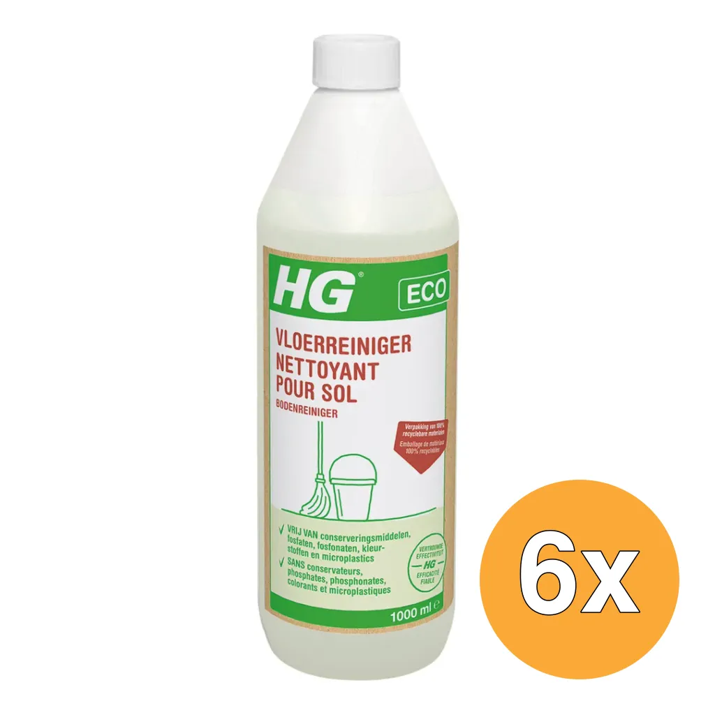 6x HG Eco Vloerreiniger (1000 ml)