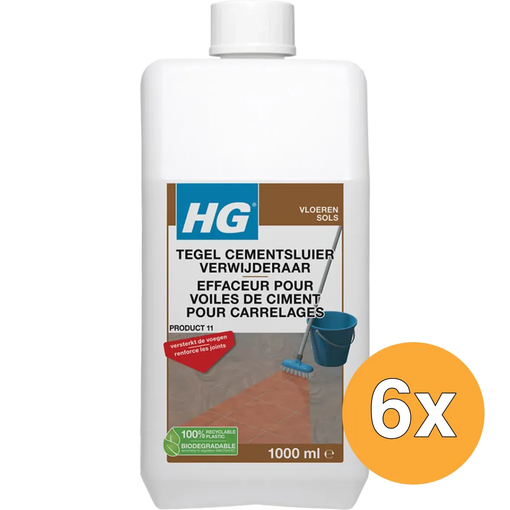 6x HG Tegel Cementsluierverwijderaar (1000 ml)