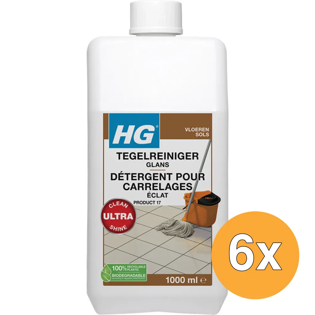6x HG Tegelreiniger Glans (1000 ml)