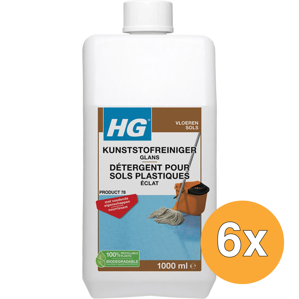 6x HG Kunststofreiniger Glans (1000 ml)