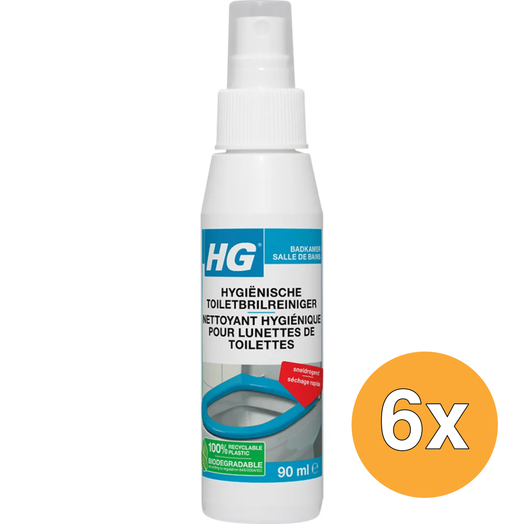 6x HG Hygiënische Toiletbrilreiniger (90 ml)