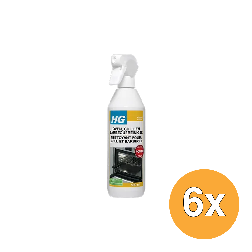 6x HG Oven, Grill En Barbecuereiniger (500 ml)
