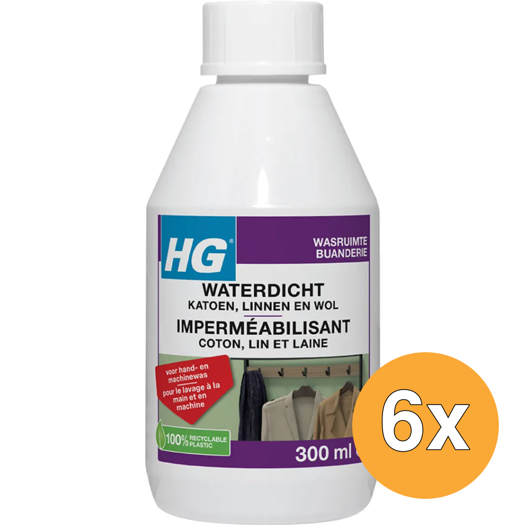 6x HG Waterdicht Katoen, Linnen, Wol (300 ml)