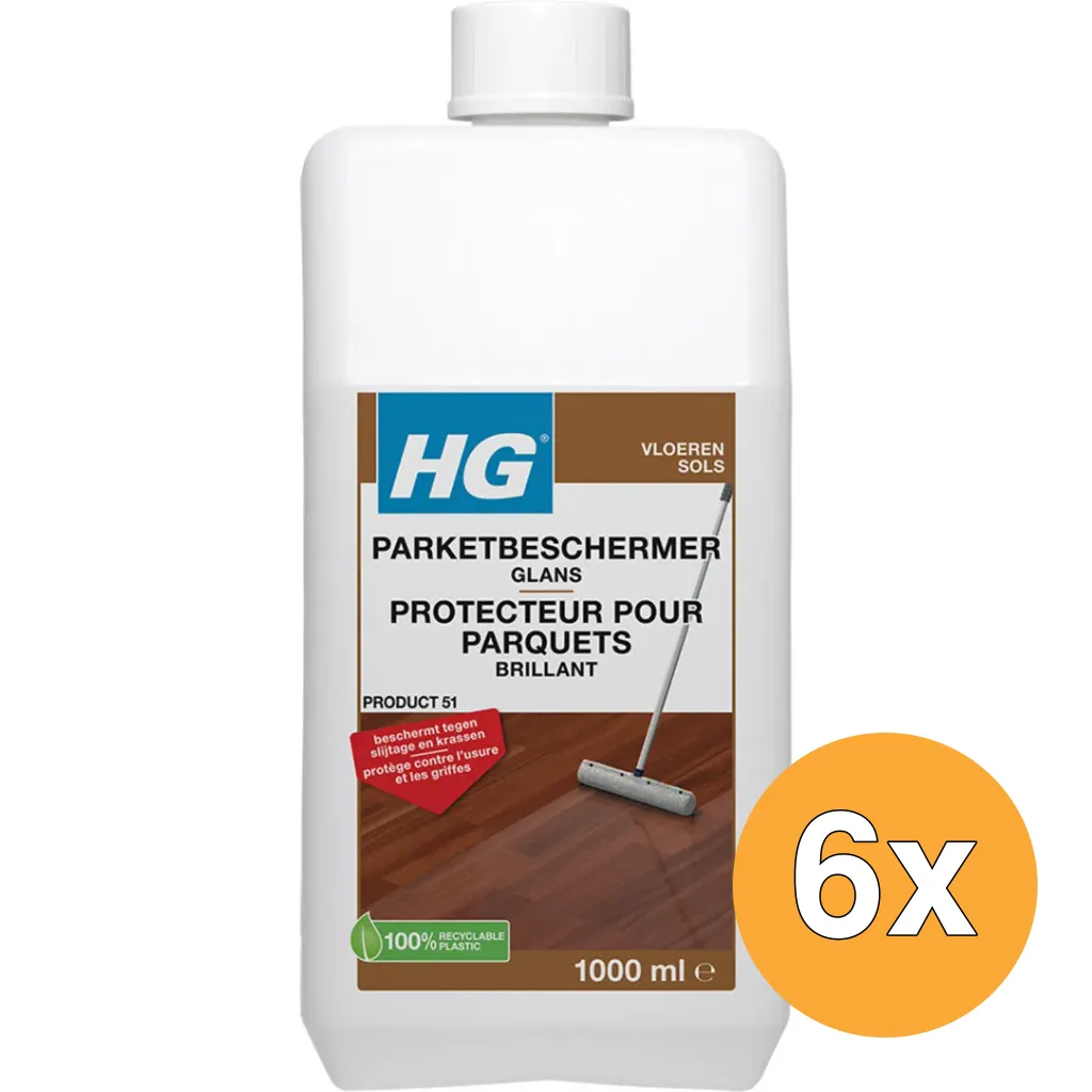 6x HG Parket Beschermer Glans (1000 ml)