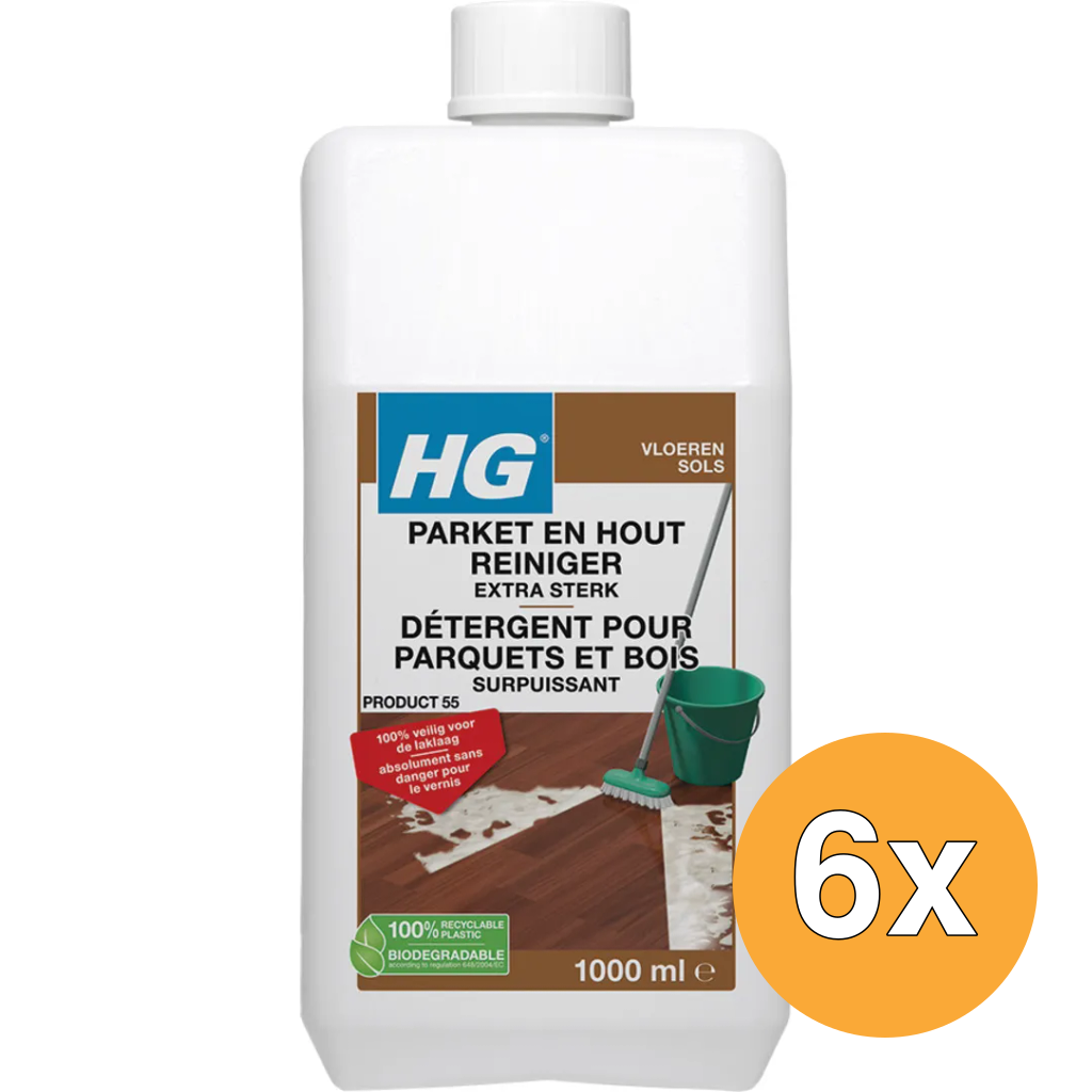 6x HG Parketreiniger Extra Sterk (1000 ml)