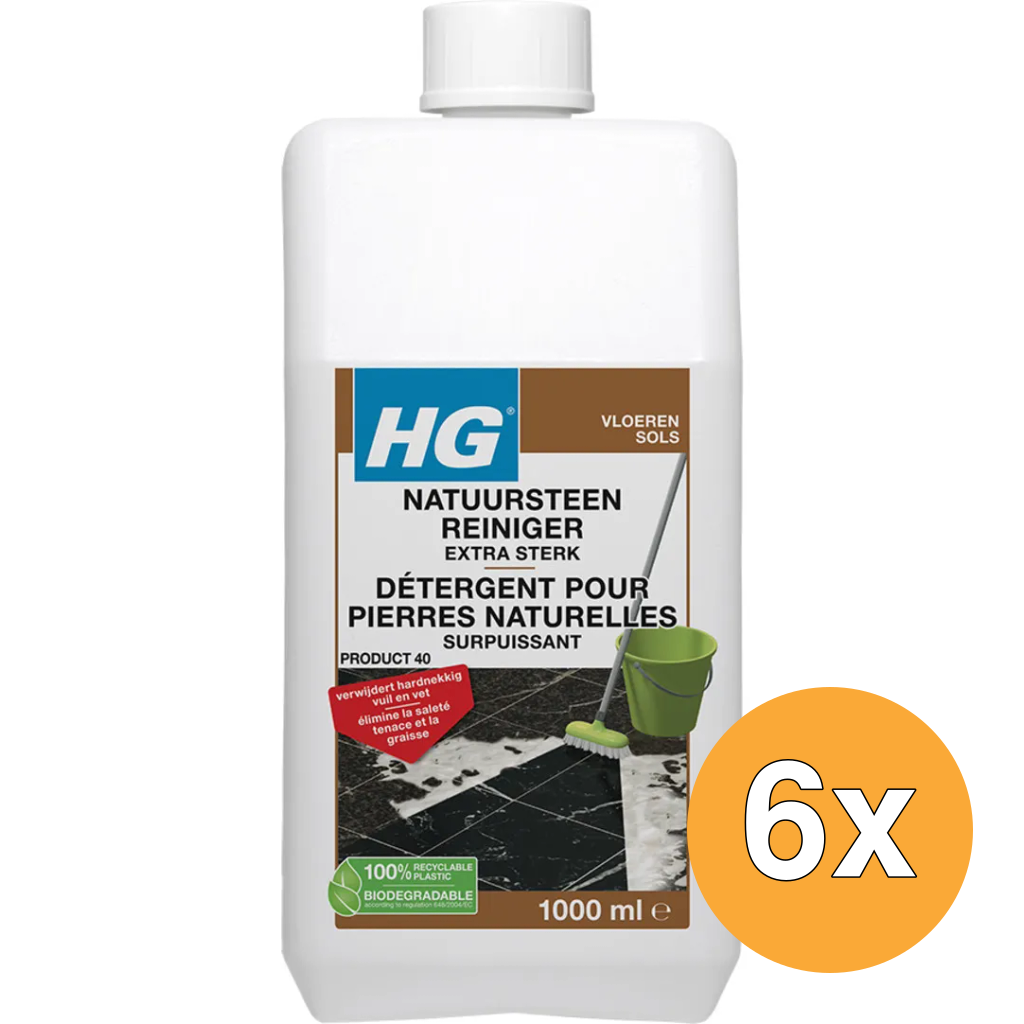 6x HG Natuursteenreiniger Extra Sterk (1000 ml)