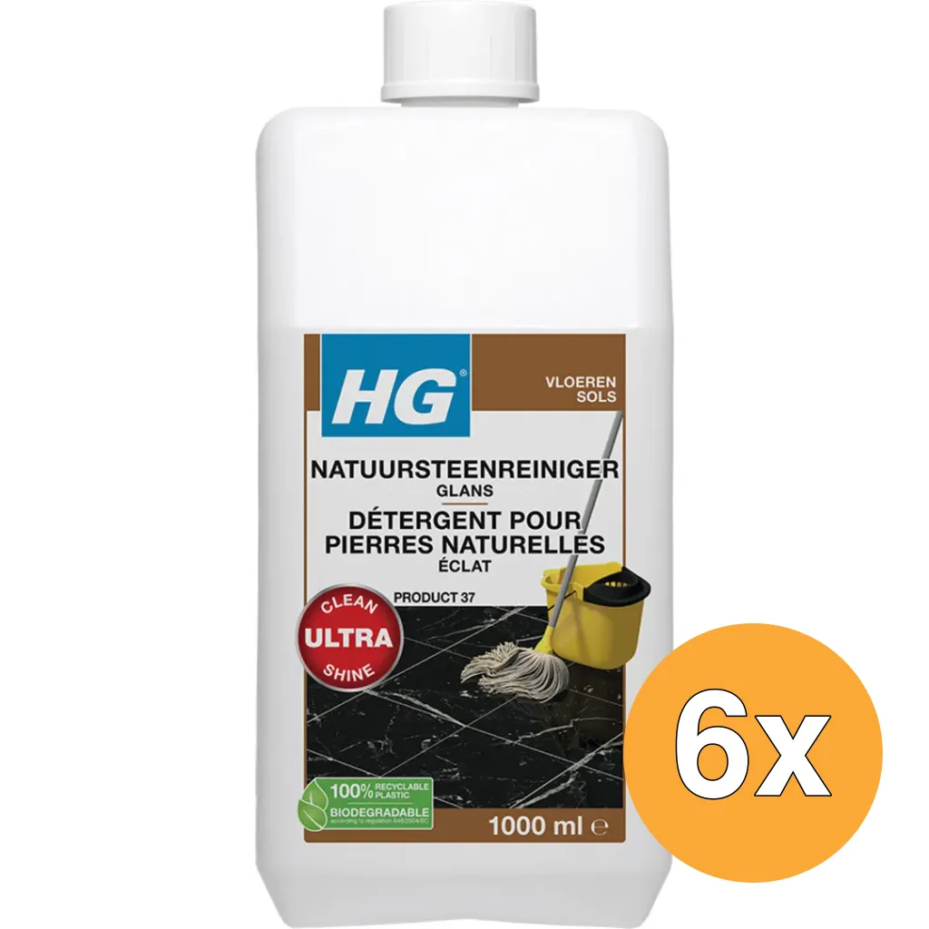 6x HG Natuursteenreiniger Glans (1000 ml)