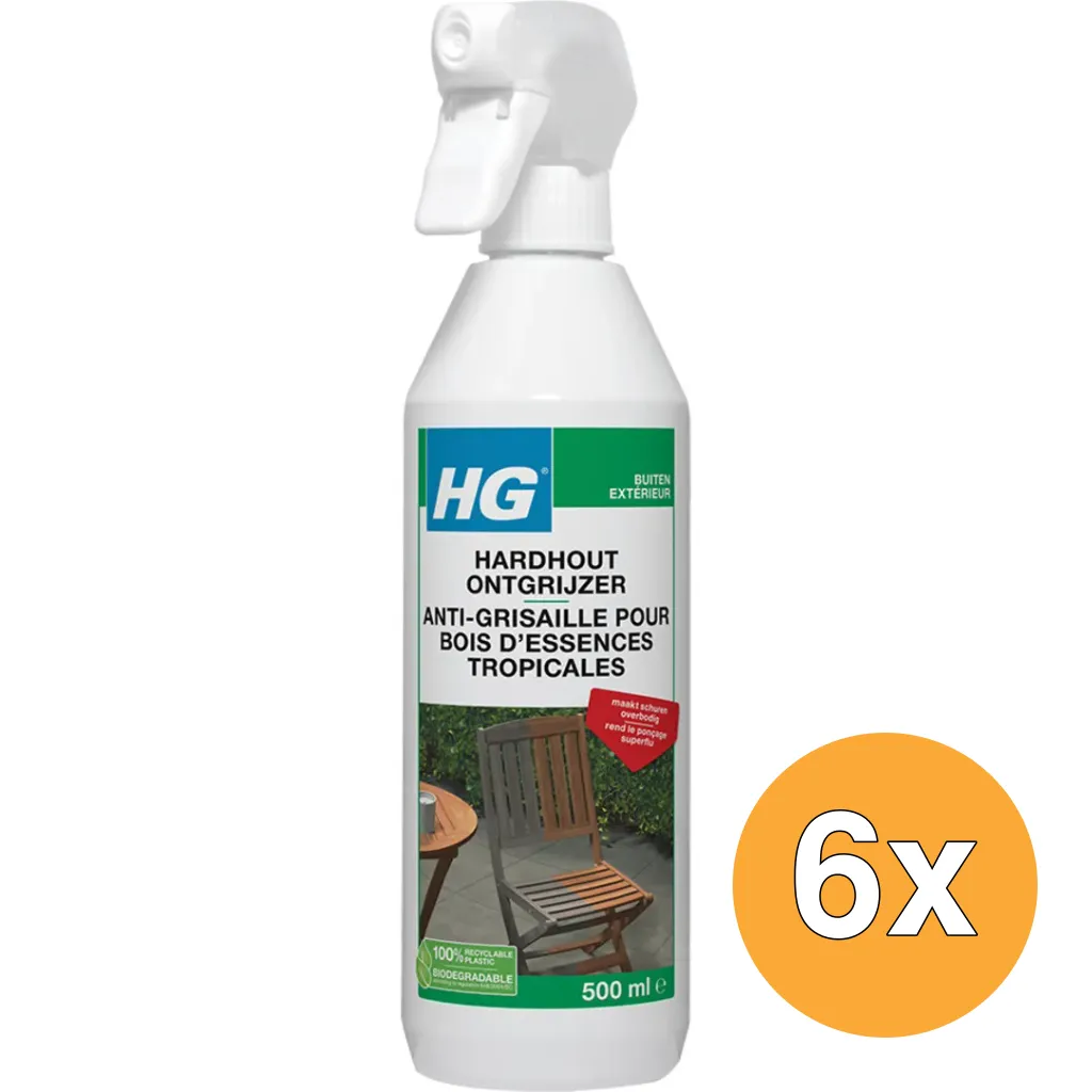 6x HG Hardhout Ontgrijzer (500 ml)