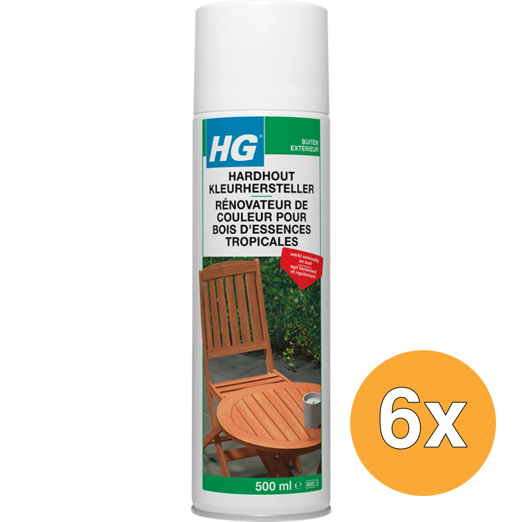 6x HG Hardhout Kleurhersteller (500 ml)
