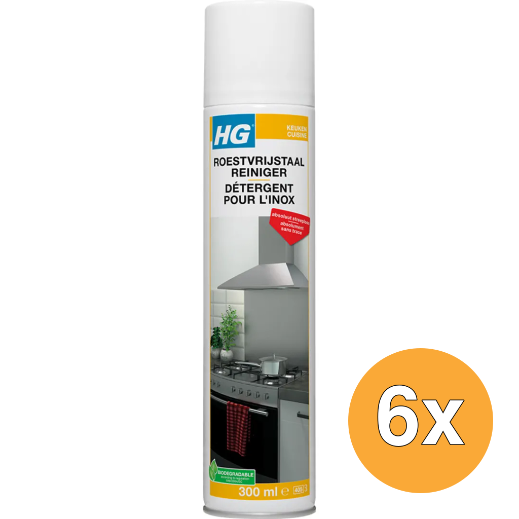 6x HG Roestvrijstaal Reiniger (300 ml)