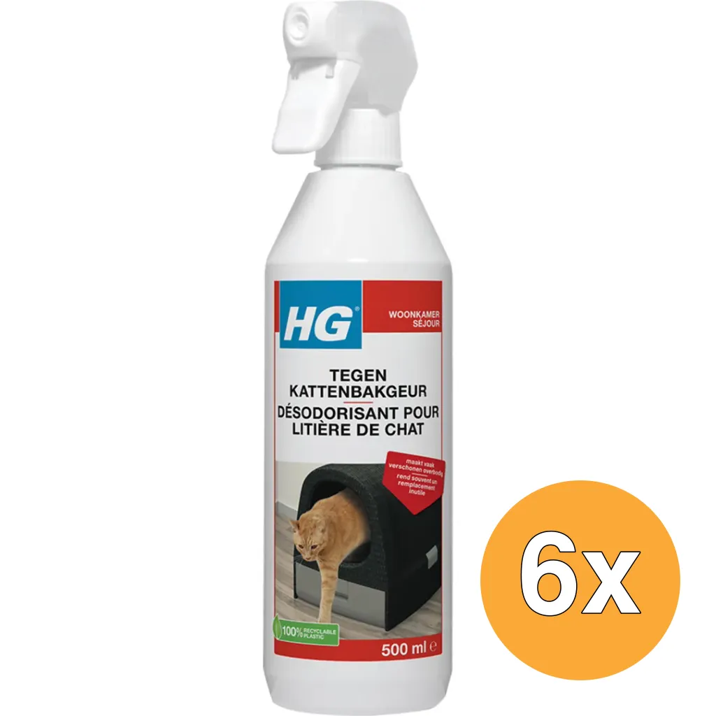 6x HG Tegen Kattenbakgeur (500 ml)
