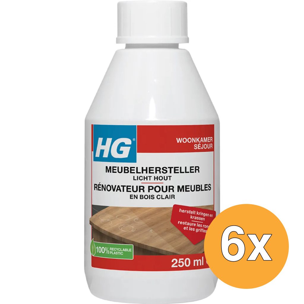 6x HG Meubelhersteller Licht Hout (250 ml)