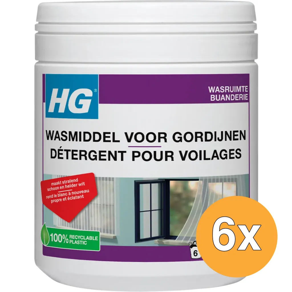 6x HG Wasmiddel Voor Vitrage (500 gr)
