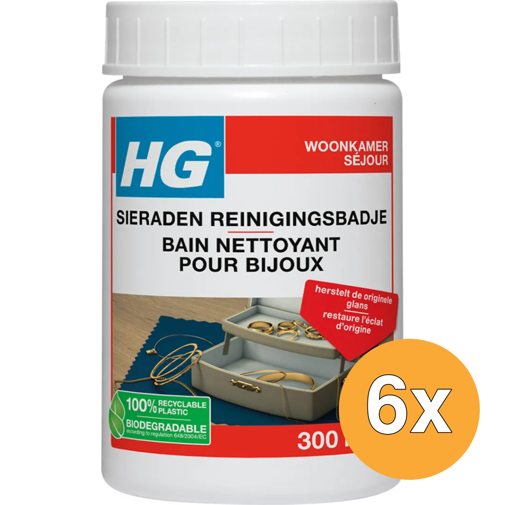 6x HG Sieraden Reinigingsbadje (300 ml)