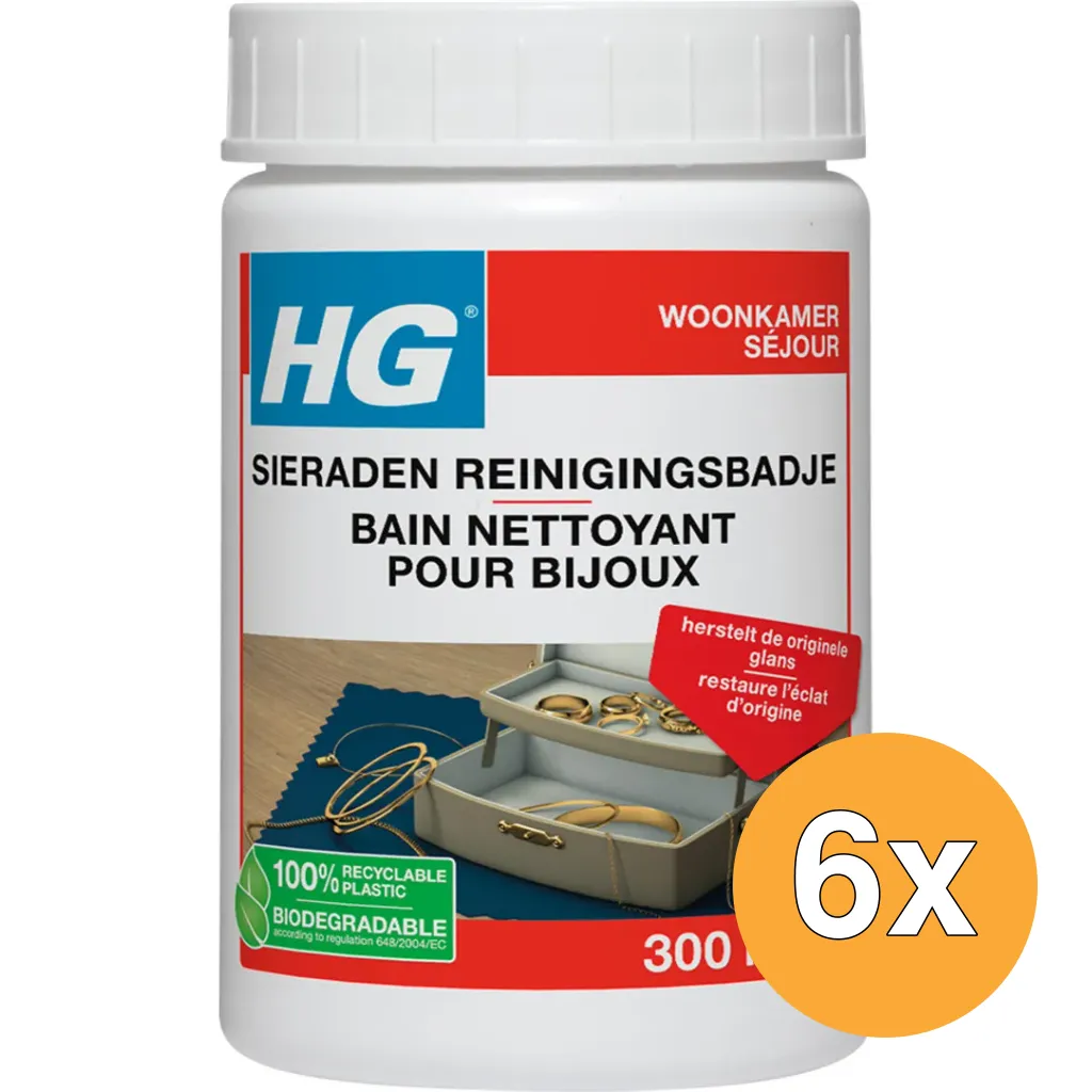 6x HG Sieraden Reinigingsbadje (300 ml)