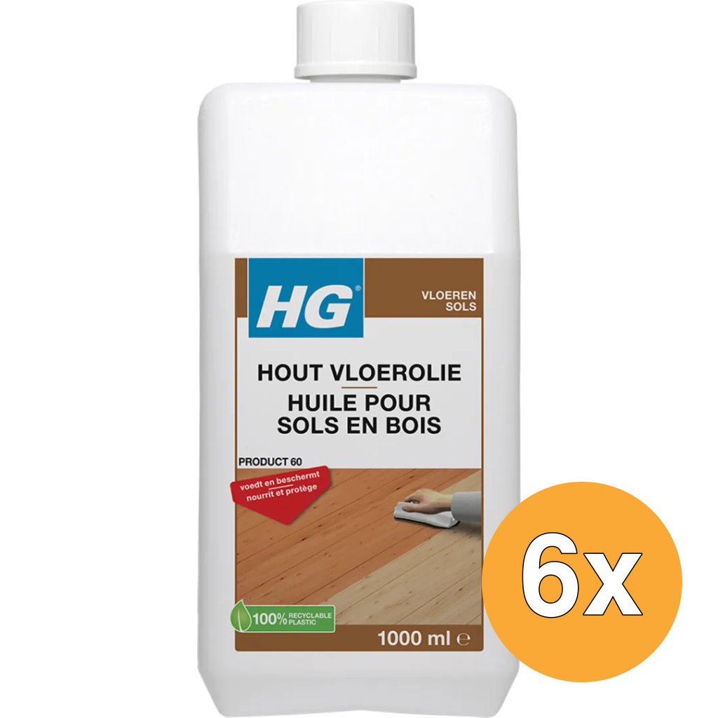 6x HG Hout Vloerolie (1000 ml)