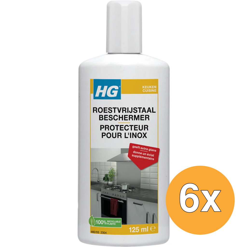 6x HG Roestvrijstaal Beschermer (125 ml)