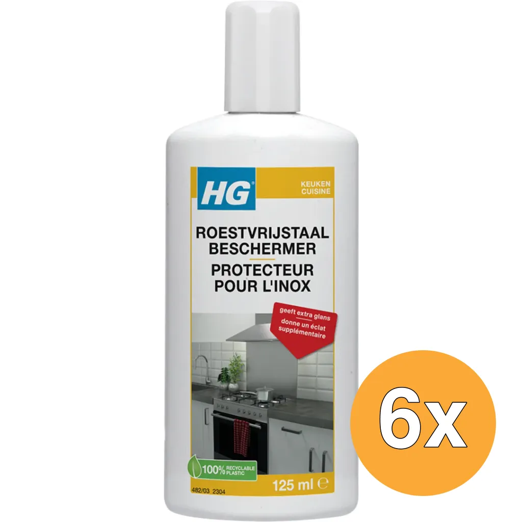 6x HG Roestvrijstaal Beschermer (125 ml)