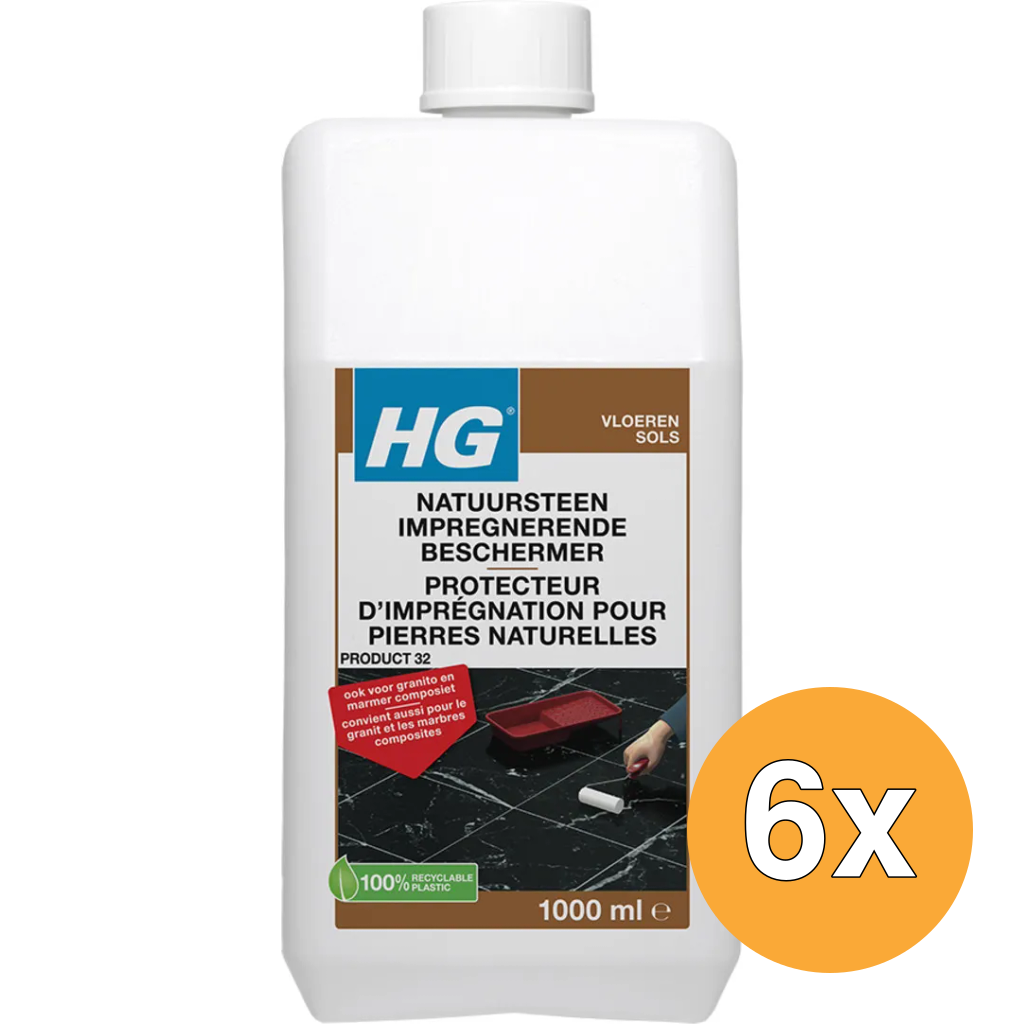 6x HG Natuursteen Impregnerende Beschermer (1000 ml)