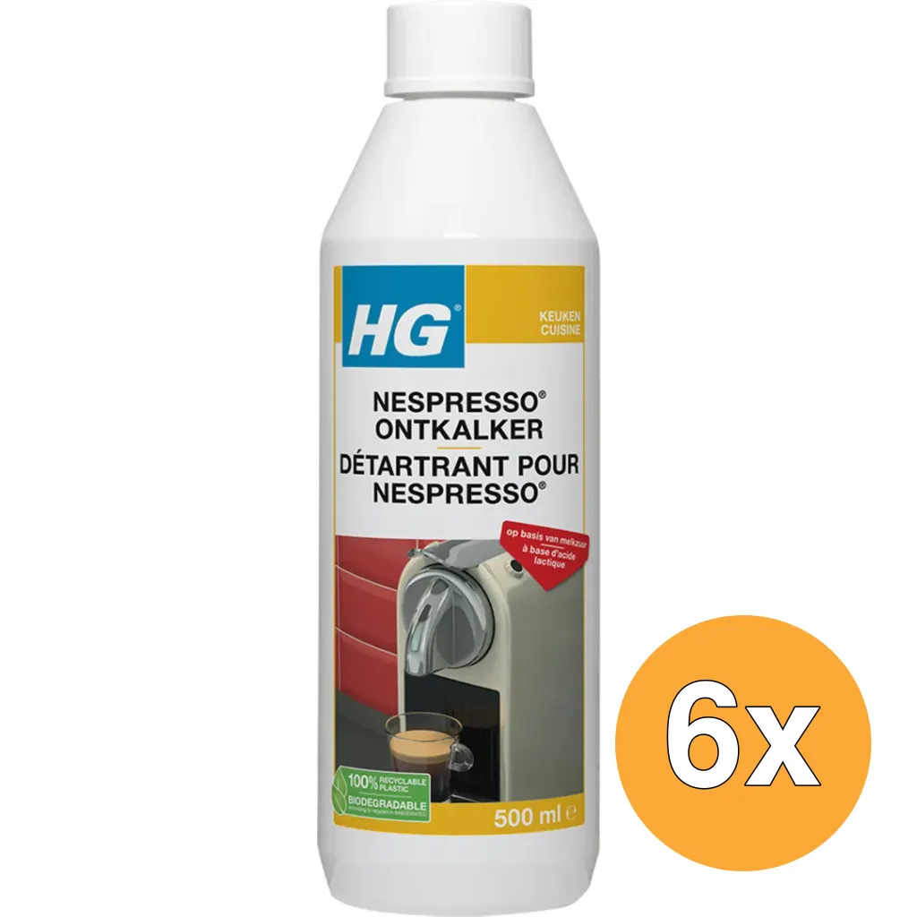 6x HG Nespresso Ontkalker (500 ml)