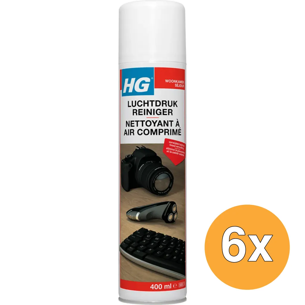6x HG Luchtdrukreiniger (400 ml)