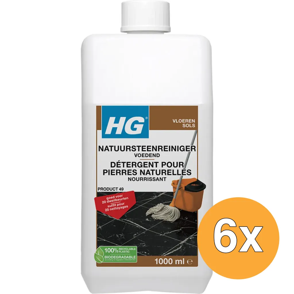 6x HG Natuursteenreiniger Voedend (1000 ml)