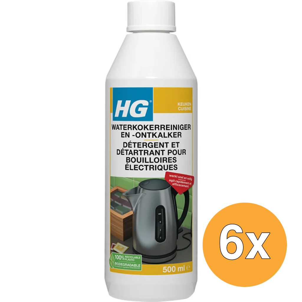 6x HG Waterkokerreiniger En -Ontkalker (500 ml)