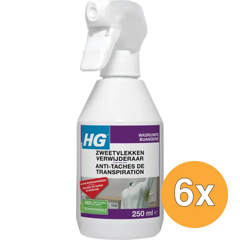 6x HG Zweetvlekkenverwijderaar (250 gr)