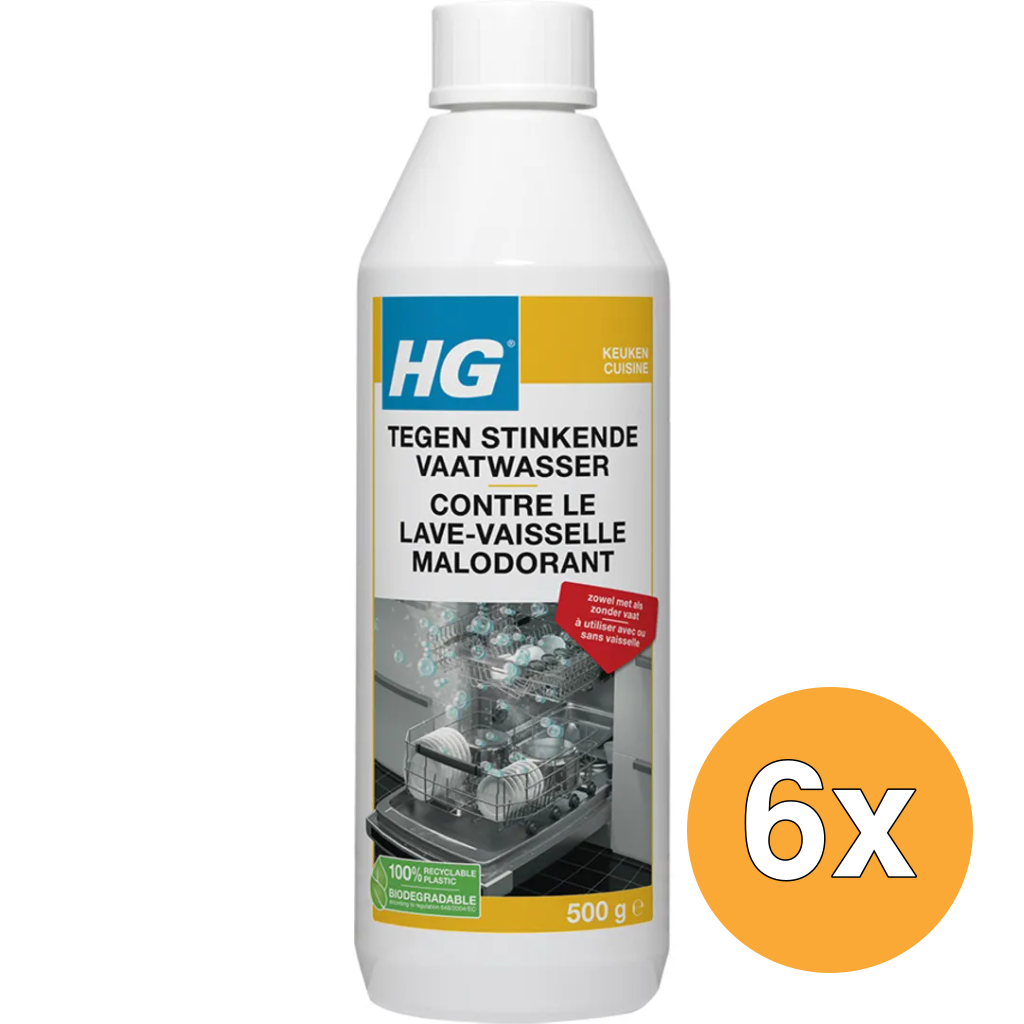 6x HG Tegen Stinkende Vaatwassers (500 gr)