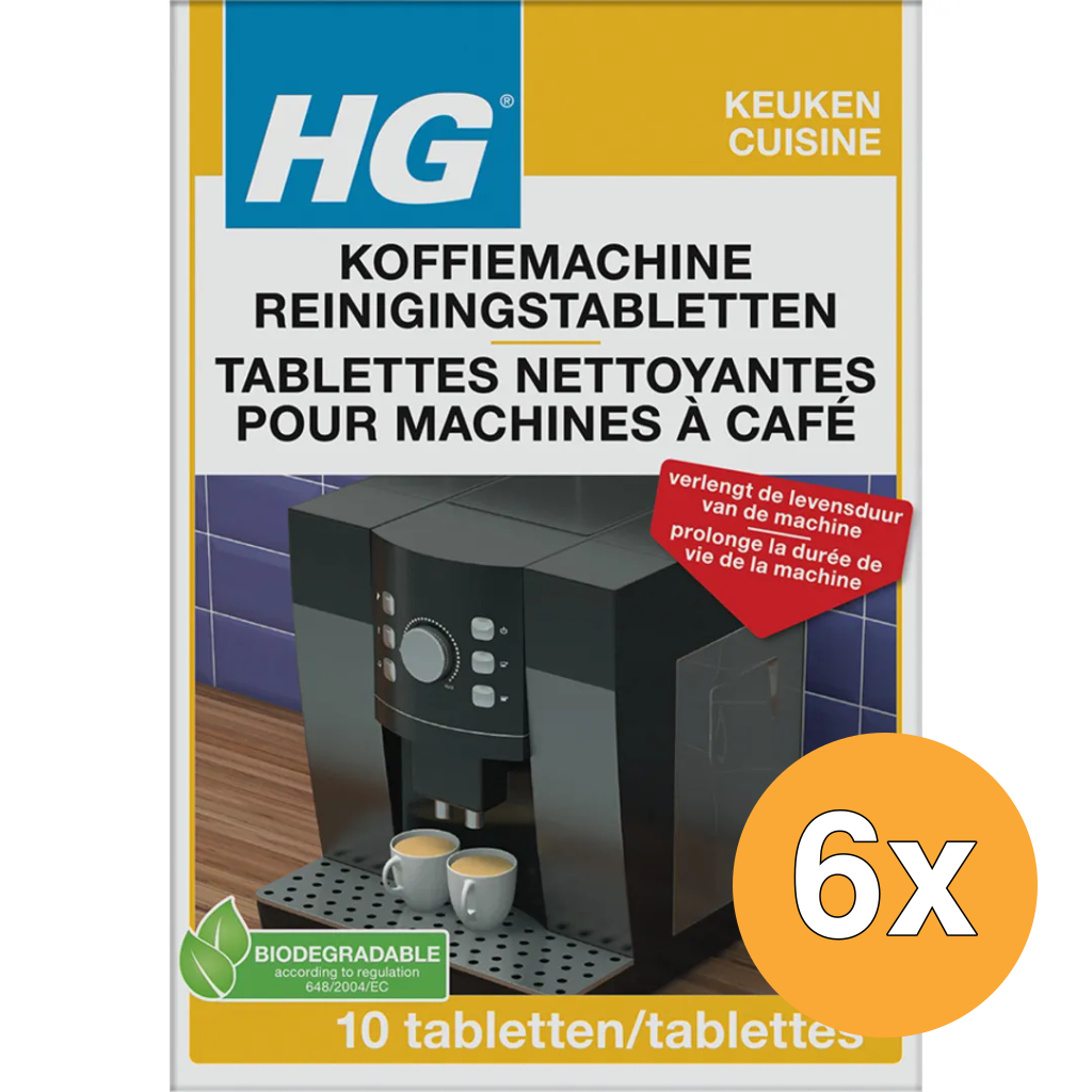 6x HG Koffiemachine Reinigingstablet (10 tabletten)