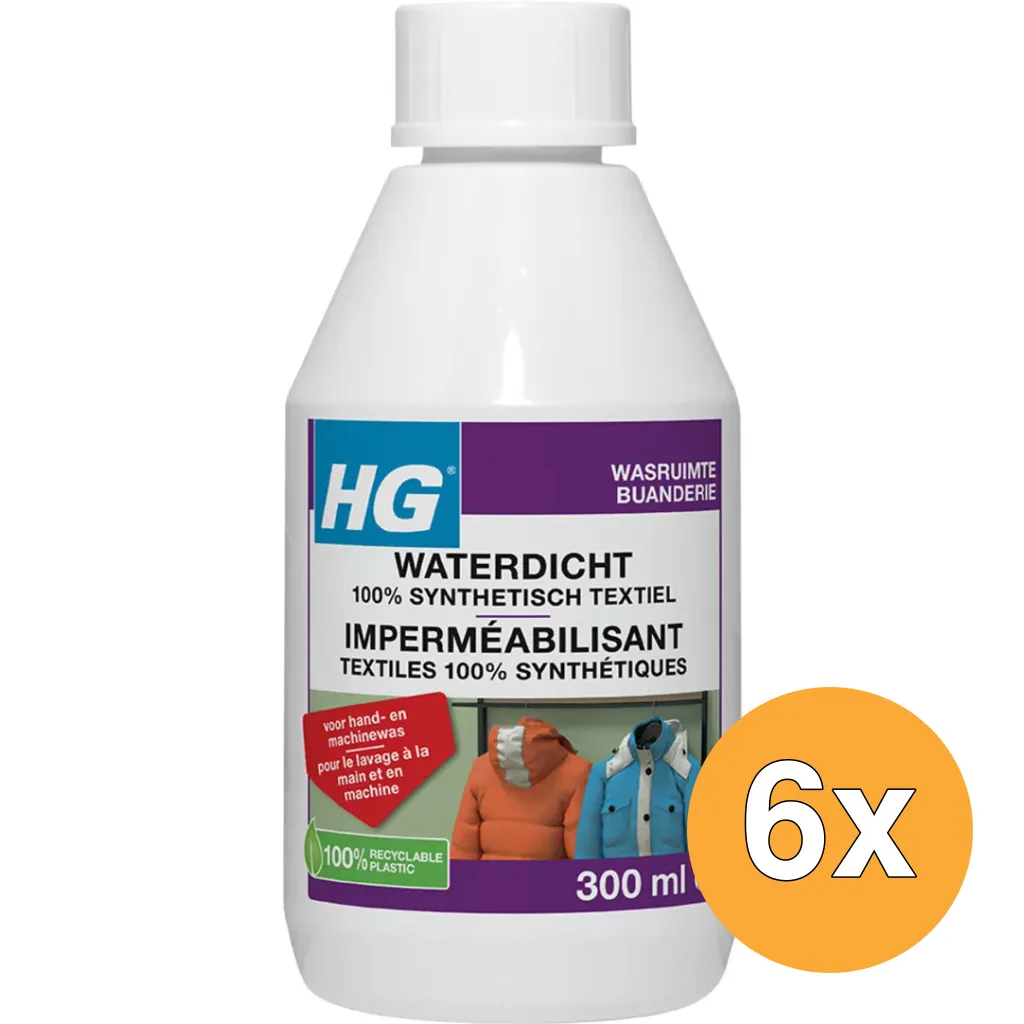 6x HG Waterdicht 100% Synthetisch Textiel (300 ml)