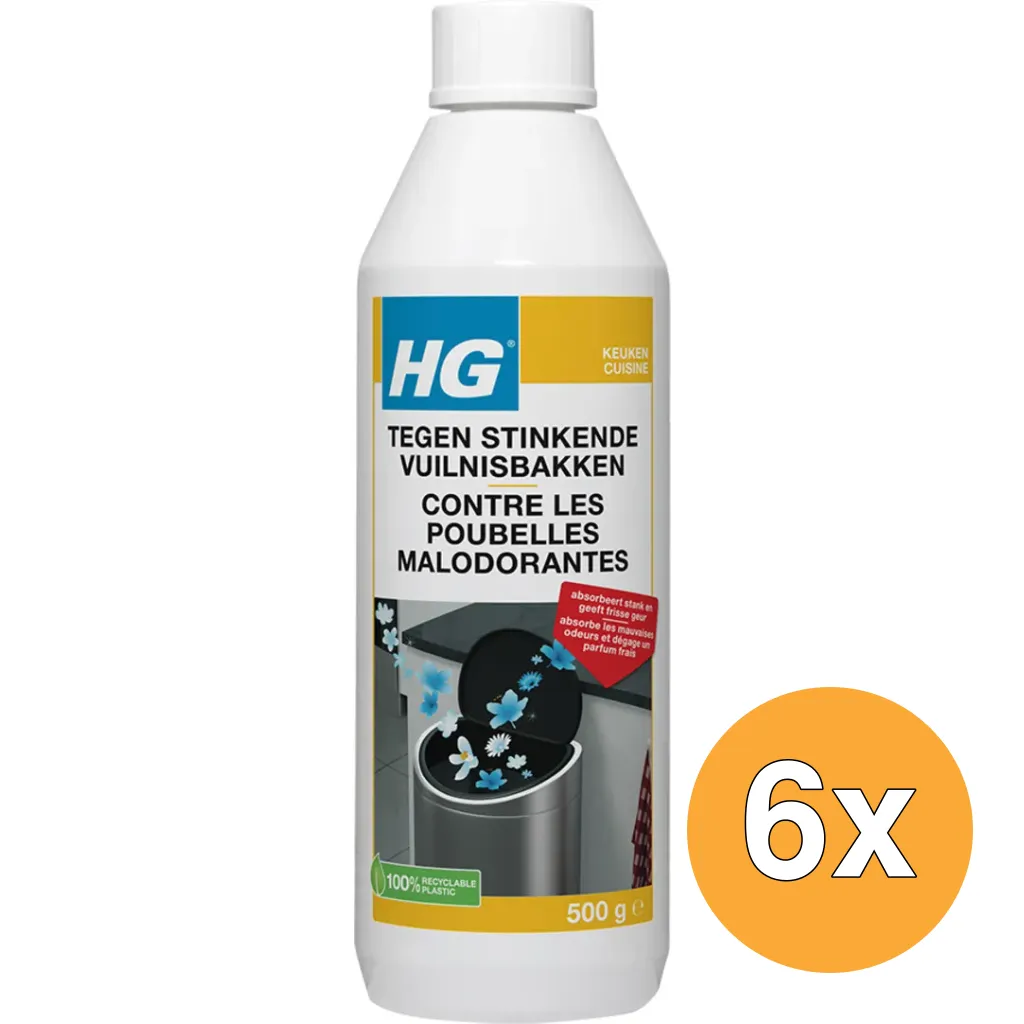 6x HG Tegen Stinkende Vuilnisbakken (500 gr)