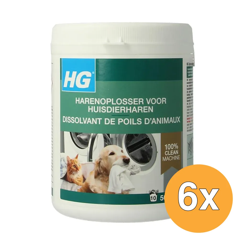 6x HG Harenoplosser Huisdier Haar (500 gr)