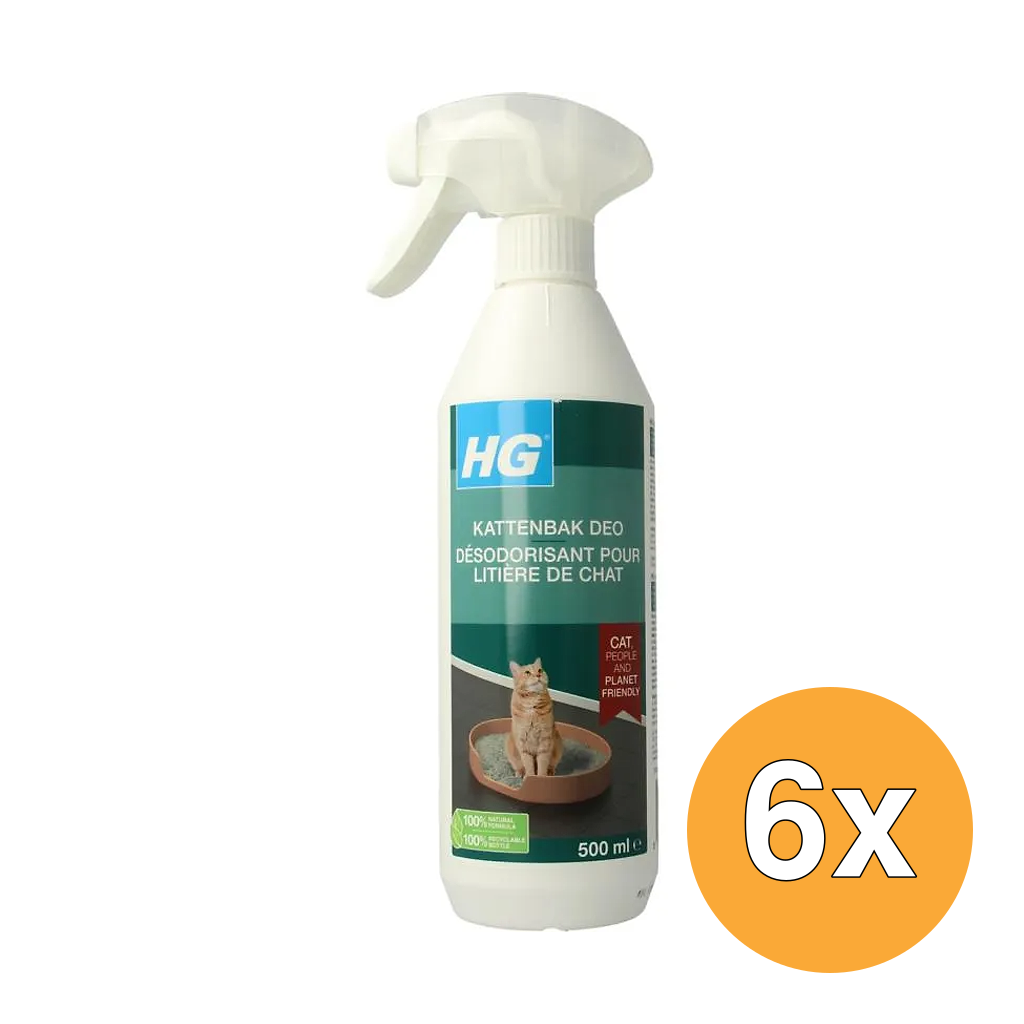 6x HG Kattenbak Deo (500 ml)