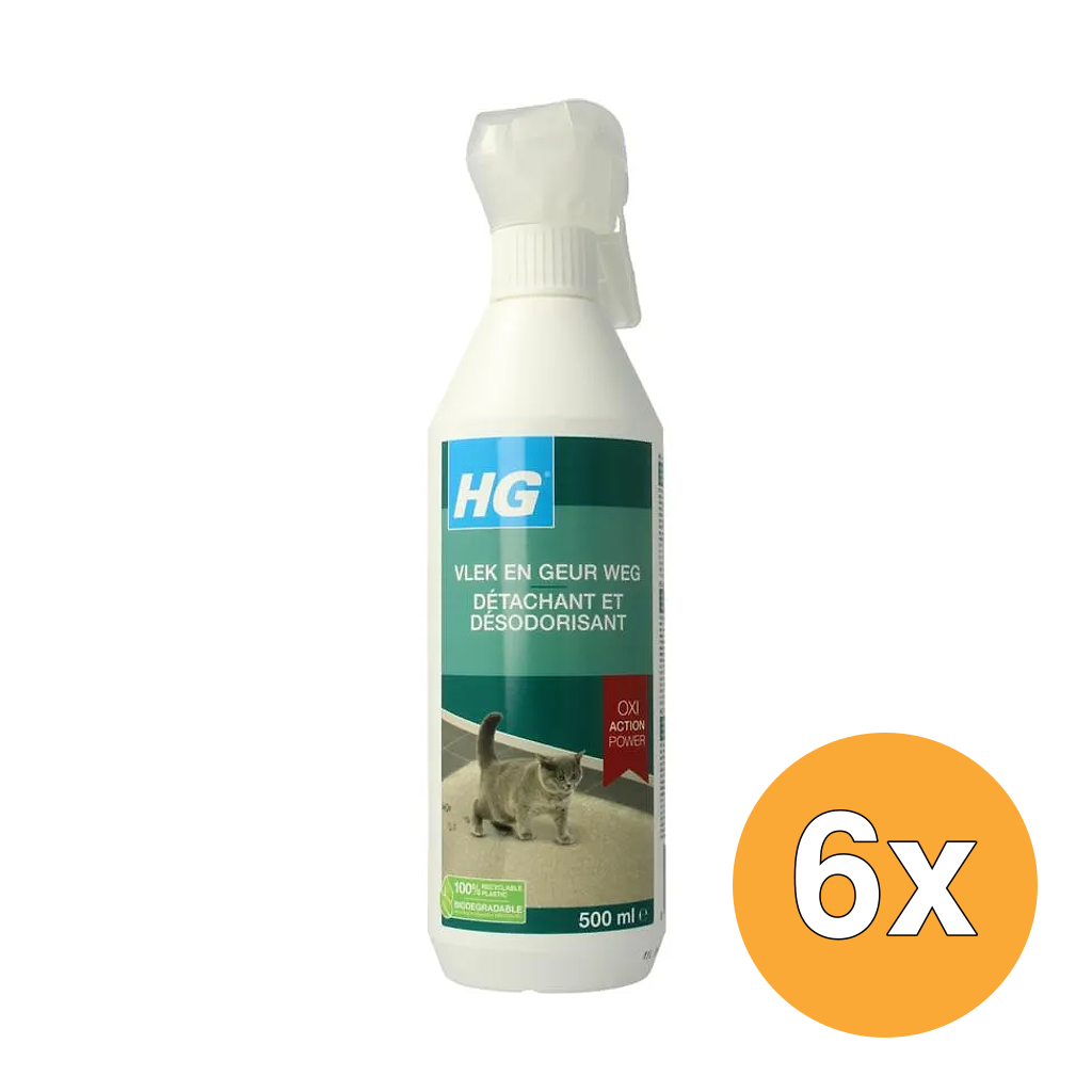 6x HG Vlek & Geur Weg Kat (500 ml)