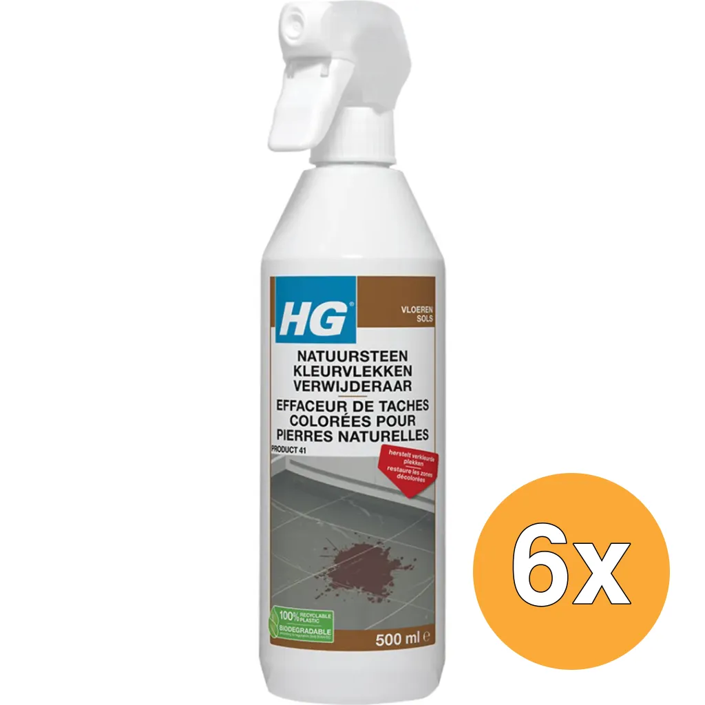 6x HG Natuursteen Kleurvlekkenverwijderaar (500 ml)