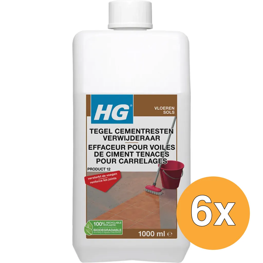 6x HG Tegel cementrestenverwijderaar (1000 ml)