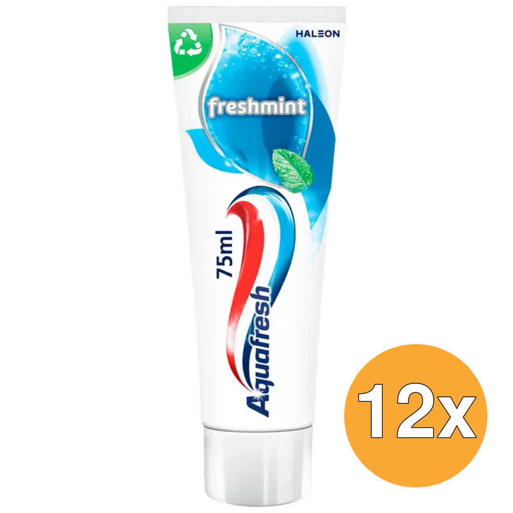 12x Aquafresh Tandpasta Fresh & Minty (75 ml)