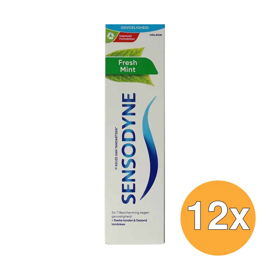 12x Sensodyne Tandpasta Fresh Mint (75 ml)
