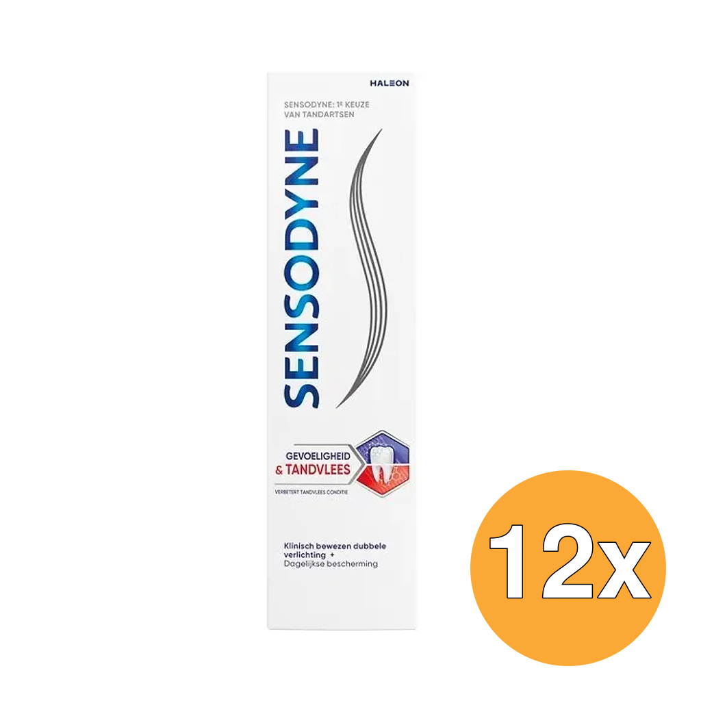 12x Sensodyne Gevoeligheid & Tandvlees Tandpasta voor Gevoelige Tanden (75 ml)