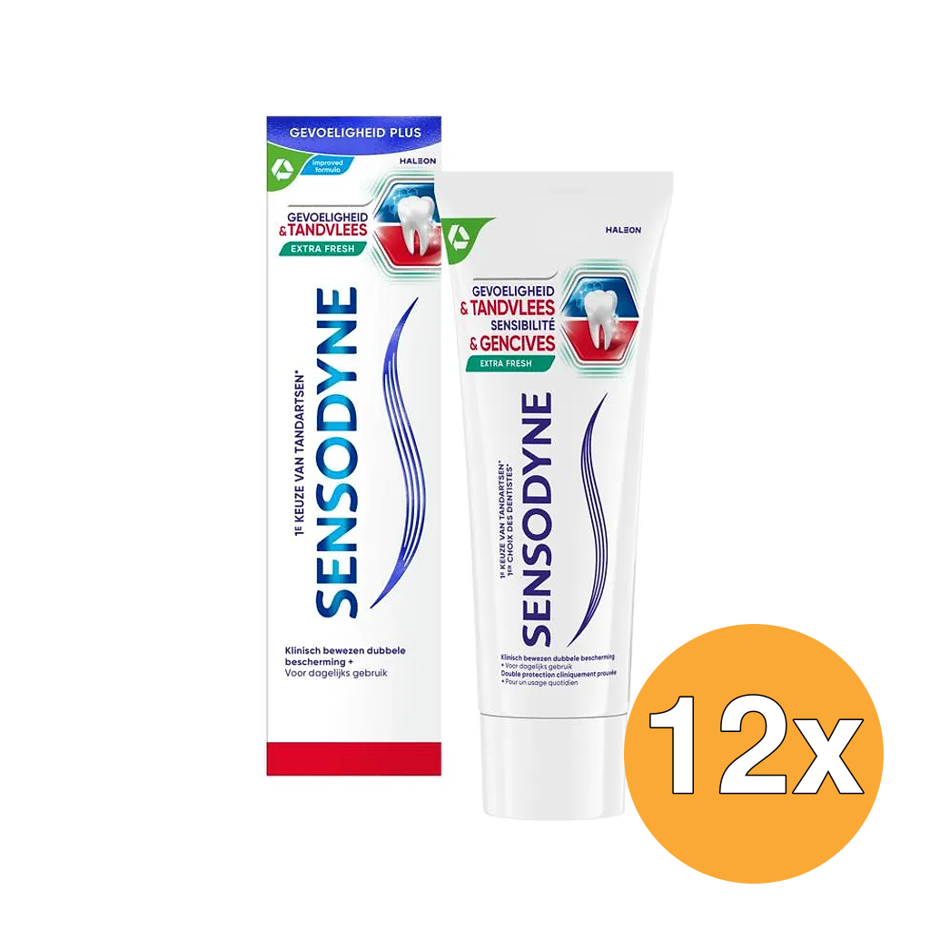 12x Sensodyne Tandpasta Gevoeligheid & Tandvlees Extra Fresh (75 ml)