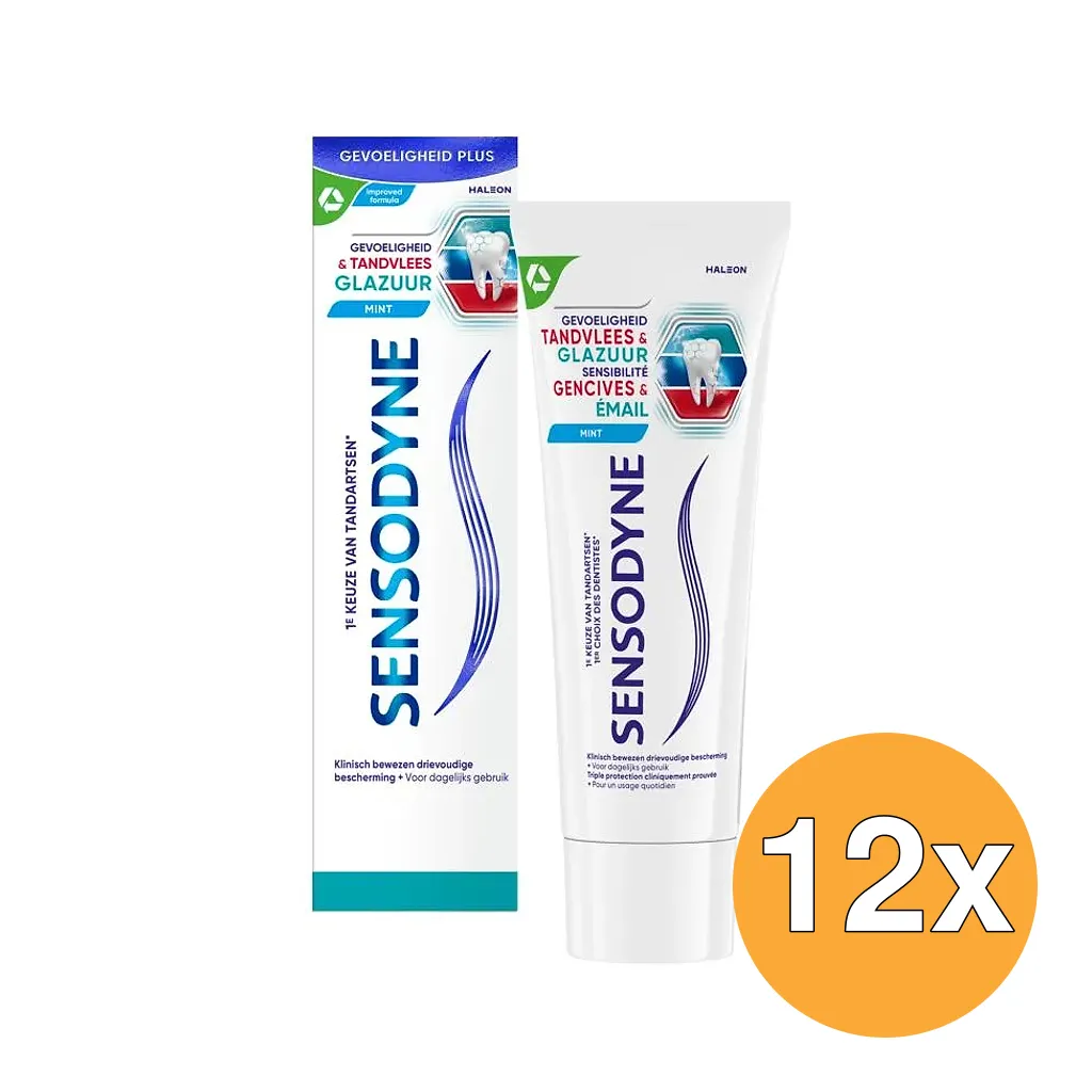 12x Sensodyne Tandpasta Gevoeligheid & Tandvlees Glazuur (75 ml)