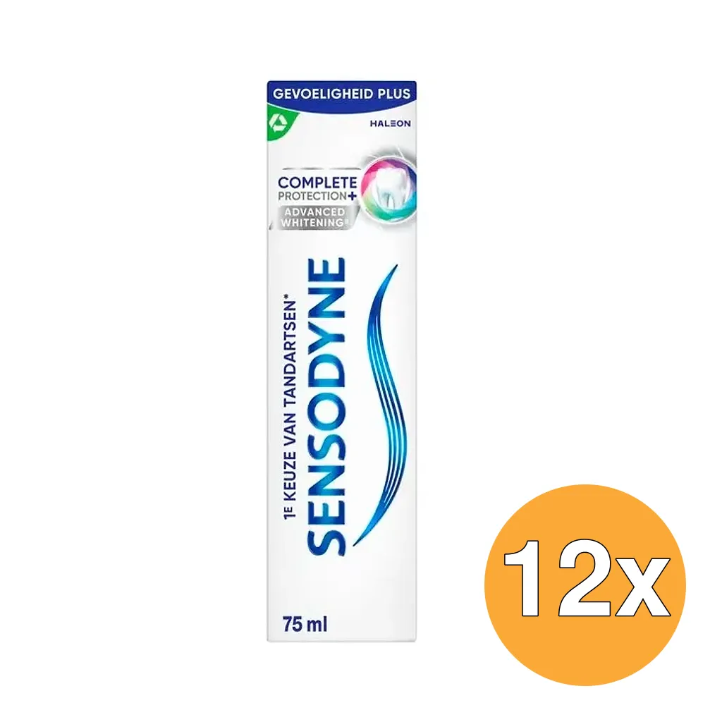 12x Sensodyne Complete Protection Advanced Whitening Tandpasta (75 ml)