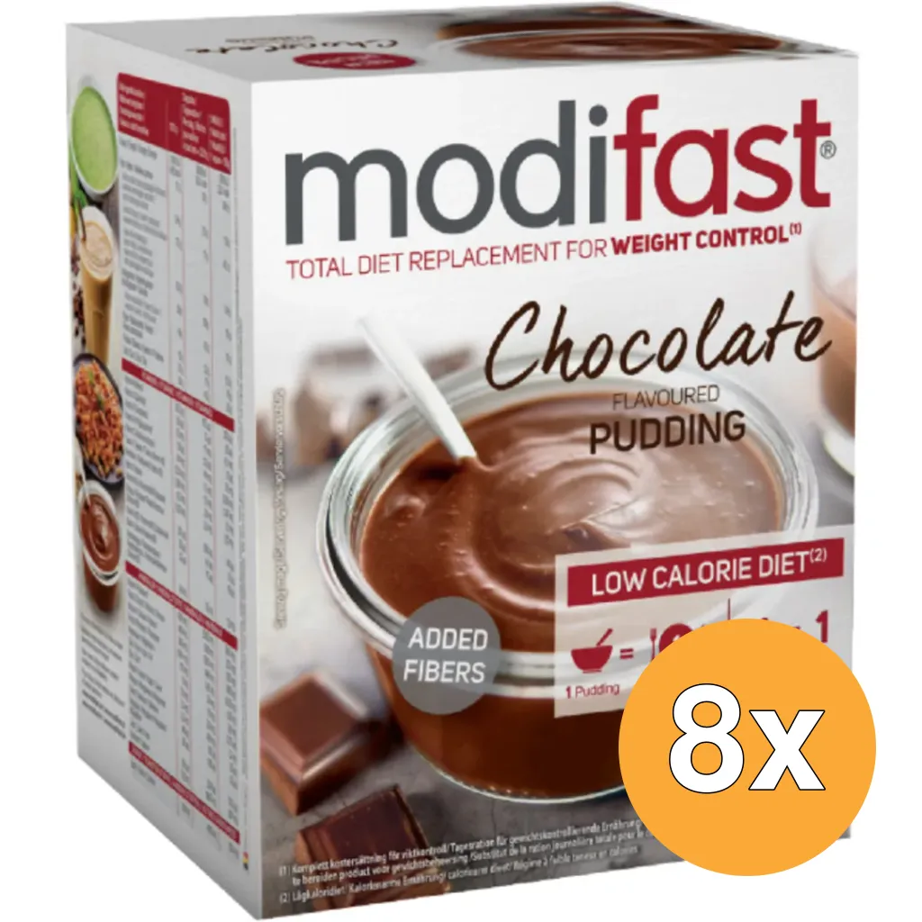 8x Modifast Intensive Pudding Chocolade 8 Zakjes (440 gr)