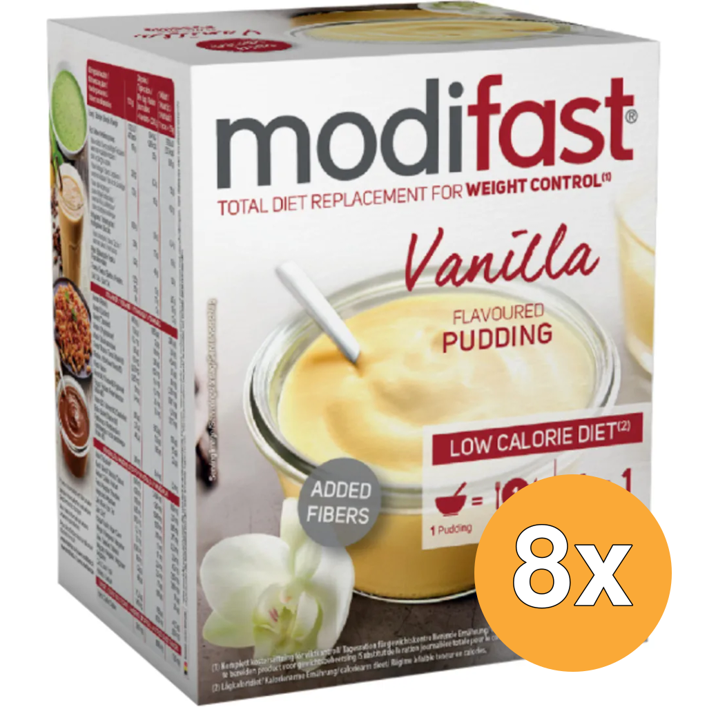 8x Modifast Intensive Pudding Vanilla 8 Zakjes (440 gr)