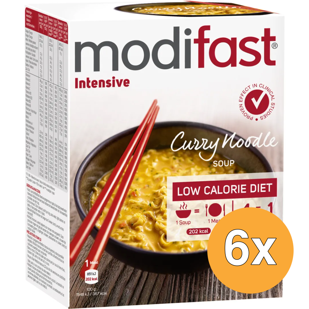 6x Modifast Intensive Soep Curry Noodles (220 gr)