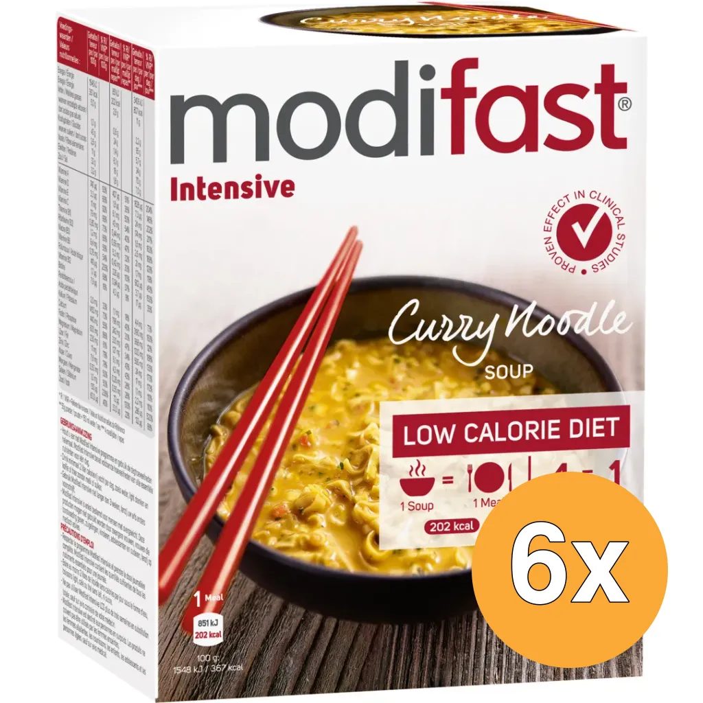 6x Modifast Intensive Soep Curry Noodles (220 gr)