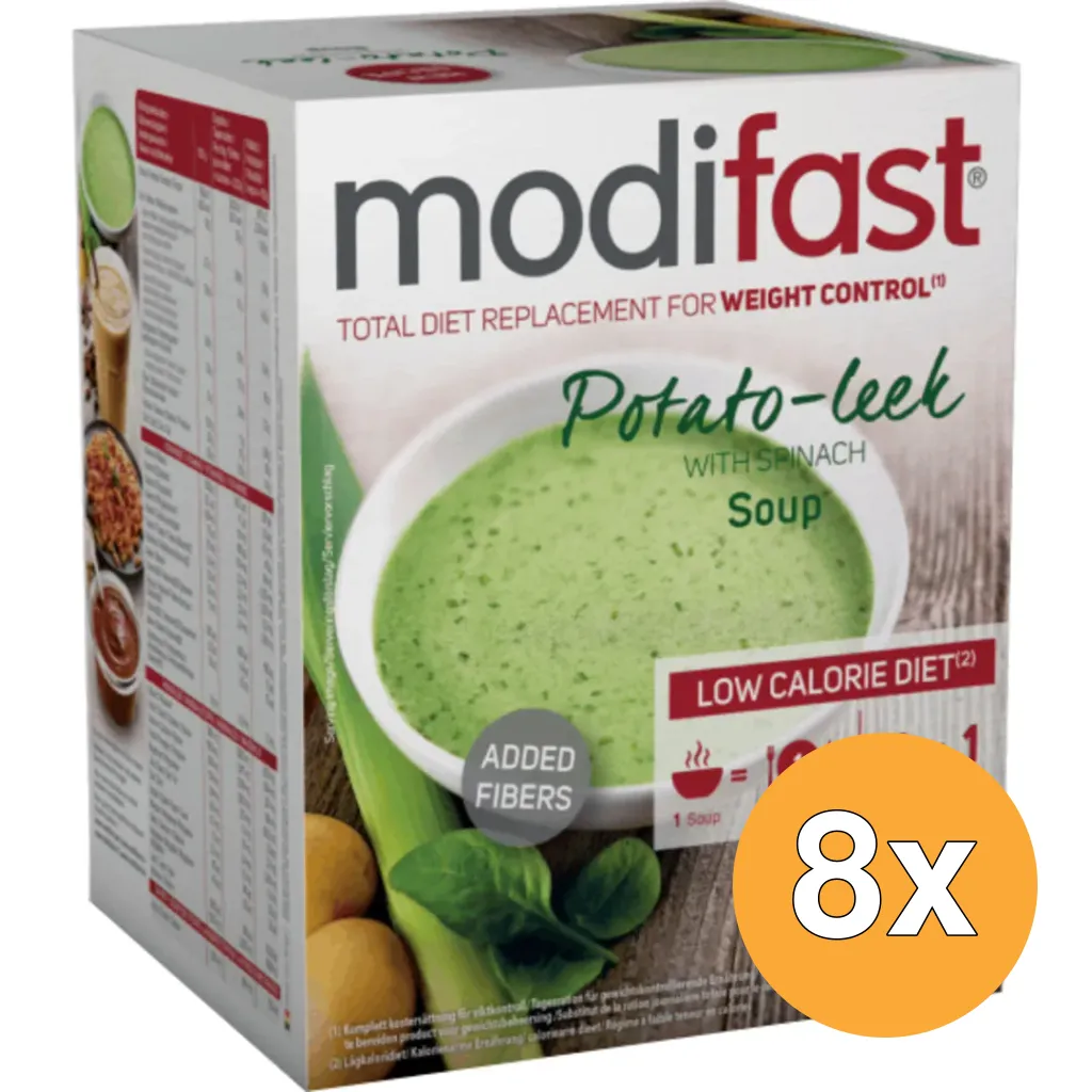 8x Modifast Soep Prei Aardappel Met Spinazie (440 gr)
