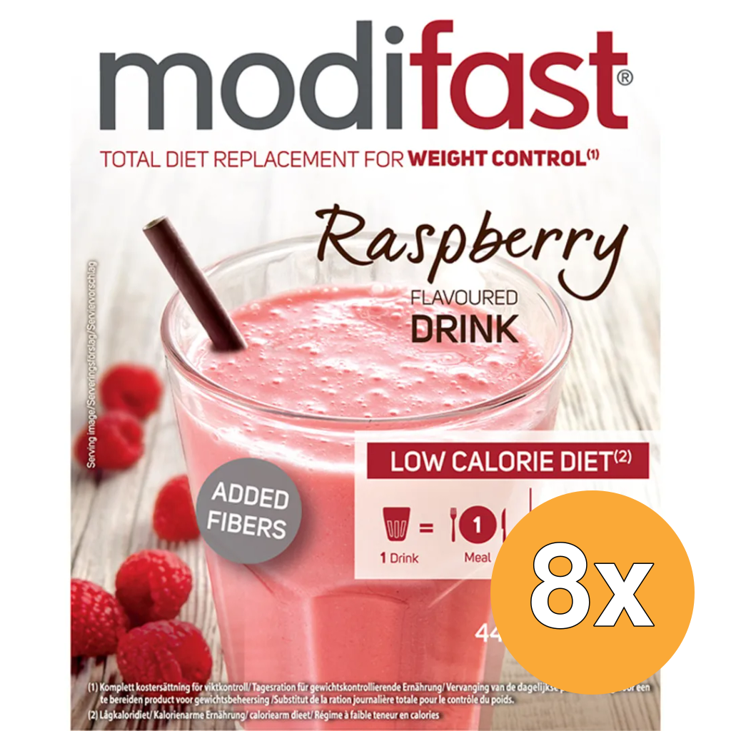 8x Modifast Intensive Milkshake Raspberry (420 gr)
